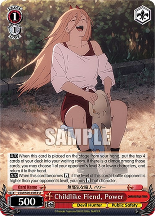 Image for Childlike Fiend, Power (Chainsaw Man) (CSM/S96-E063 U) - Weiss Schwarz