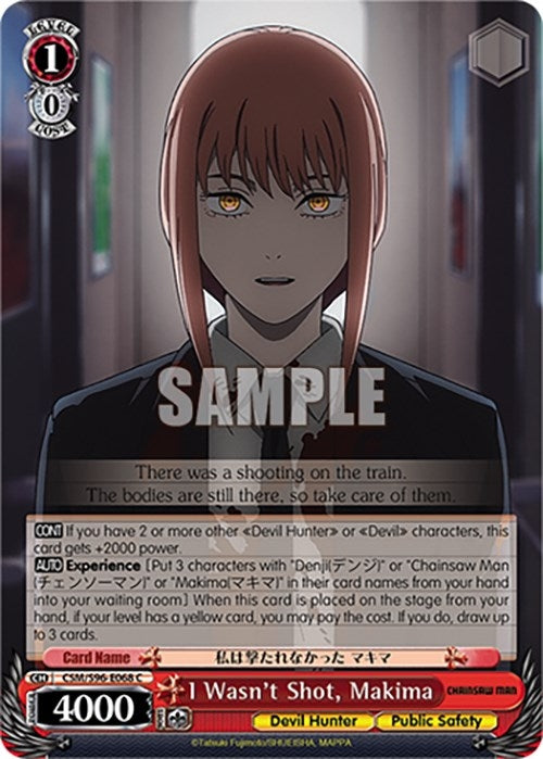 Image for I Wasn't Shot, Makima (Chainsaw Man) (CSM/S96-E068 C) - Weiss Schwarz