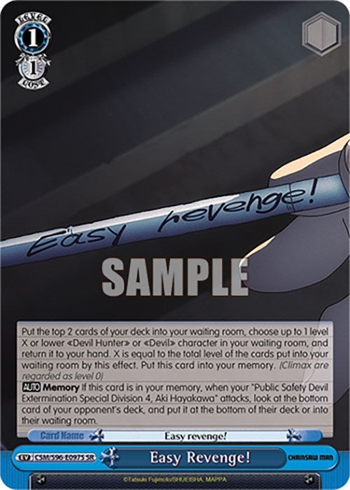 Image for Easy Revenge! (SR) (Chainsaw Man) (CSM/S96-E097S SR) - Weiss Schwarz