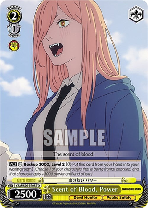 Image for Scent of Blood, Power (Chainsaw Man) (CSM/S96-TE05 TD) - Weiss Schwarz