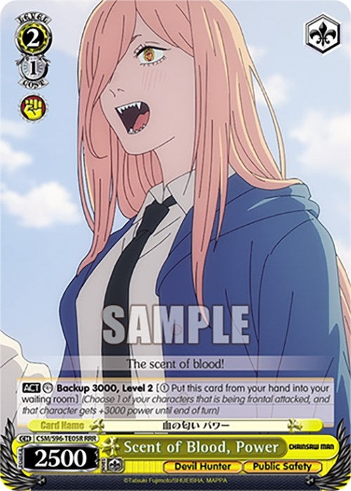 Image for Scent of Blood, Power (RRR) (Chainsaw Man) (CSM/S96-TE05R RRR) - Weiss Schwarz