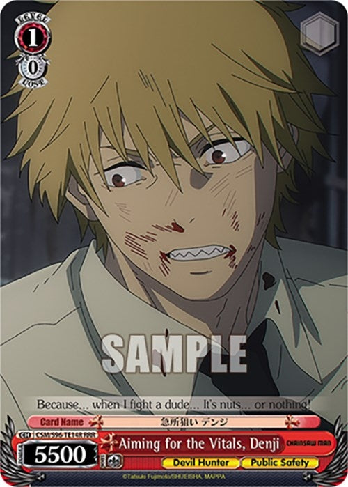 Image for Aiming for the Vitals, Denji (RRR) (Chainsaw Man) (CSM/S96-TE14R RRR) - Weiss Schwarz