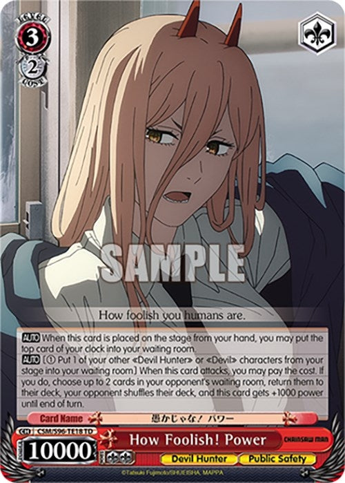 Image for How Foolish! Power (Chainsaw Man) (CSM/S96-TE18 TD) - Weiss Schwarz