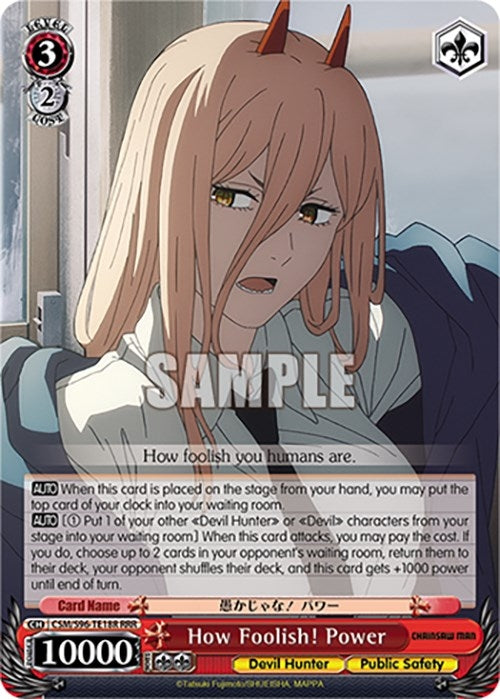 Image for How Foolish! Power (RRR) (Chainsaw Man) (CSM/S96-TE18R RRR) - Weiss Schwarz