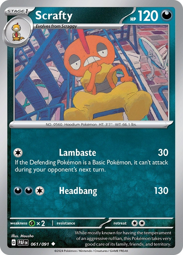 Image for Scrafty (SV: Paldean Fates) (061/091) - Pokemon