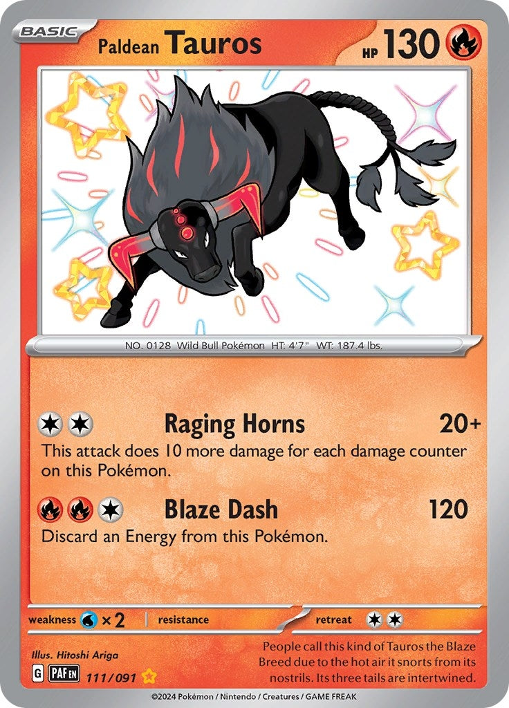 Image for Paldean Tauros (SV: Paldean Fates) (111/091) - Pokemon