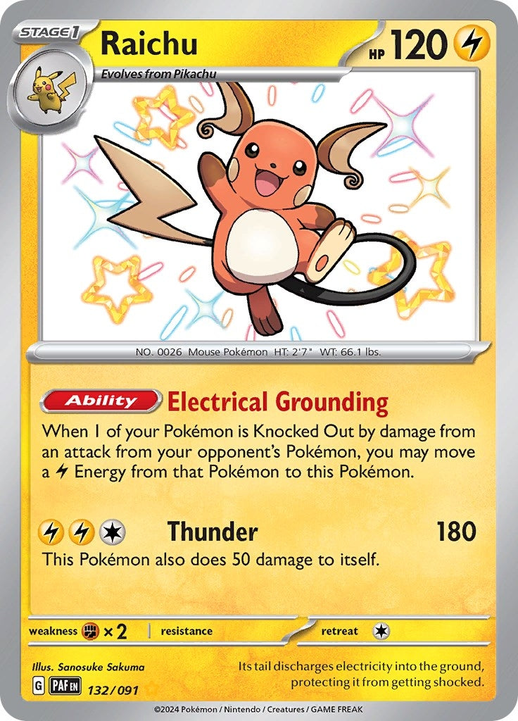 Image for Raichu (SV: Paldean Fates) (132/091) - Pokemon