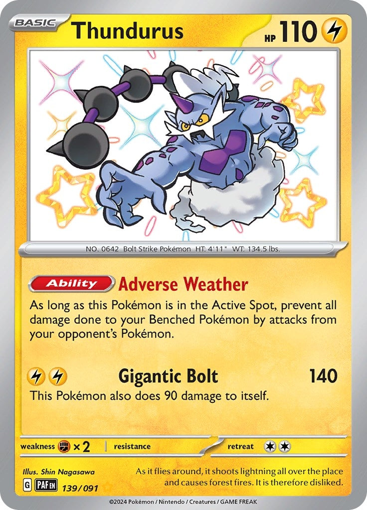 Image for Thundurus (SV: Paldean Fates) (139/091) - Pokemon