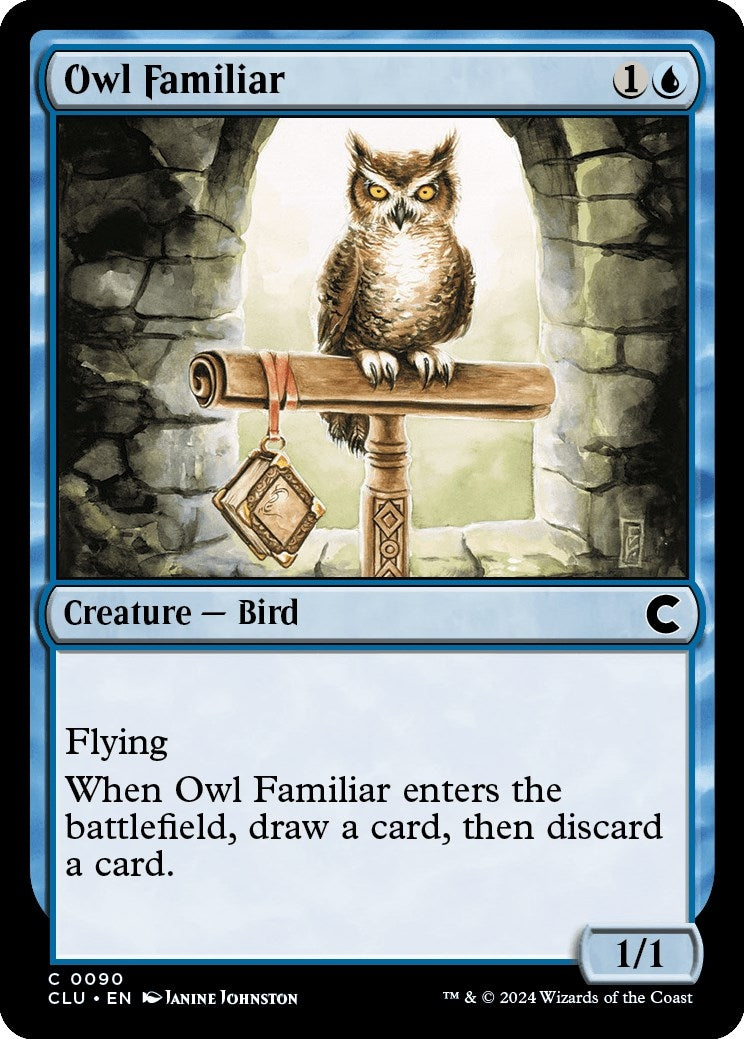 Image for Owl Familiar (Ravnica: Clue Edition) (90) - Magic: The Gathering