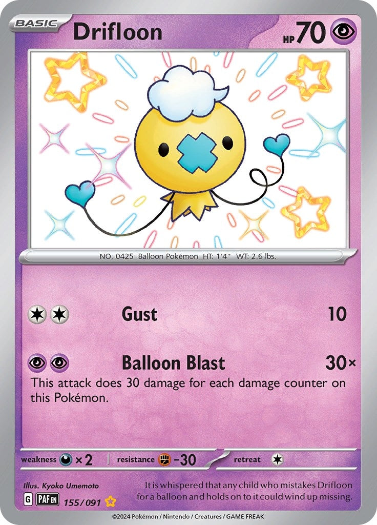 Image for Drifloon (SV: Paldean Fates) (155/091) - Pokemon