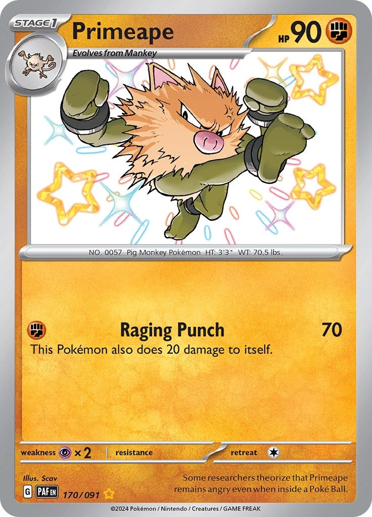 Image for Primeape (SV: Paldean Fates) (170/091) - Pokemon