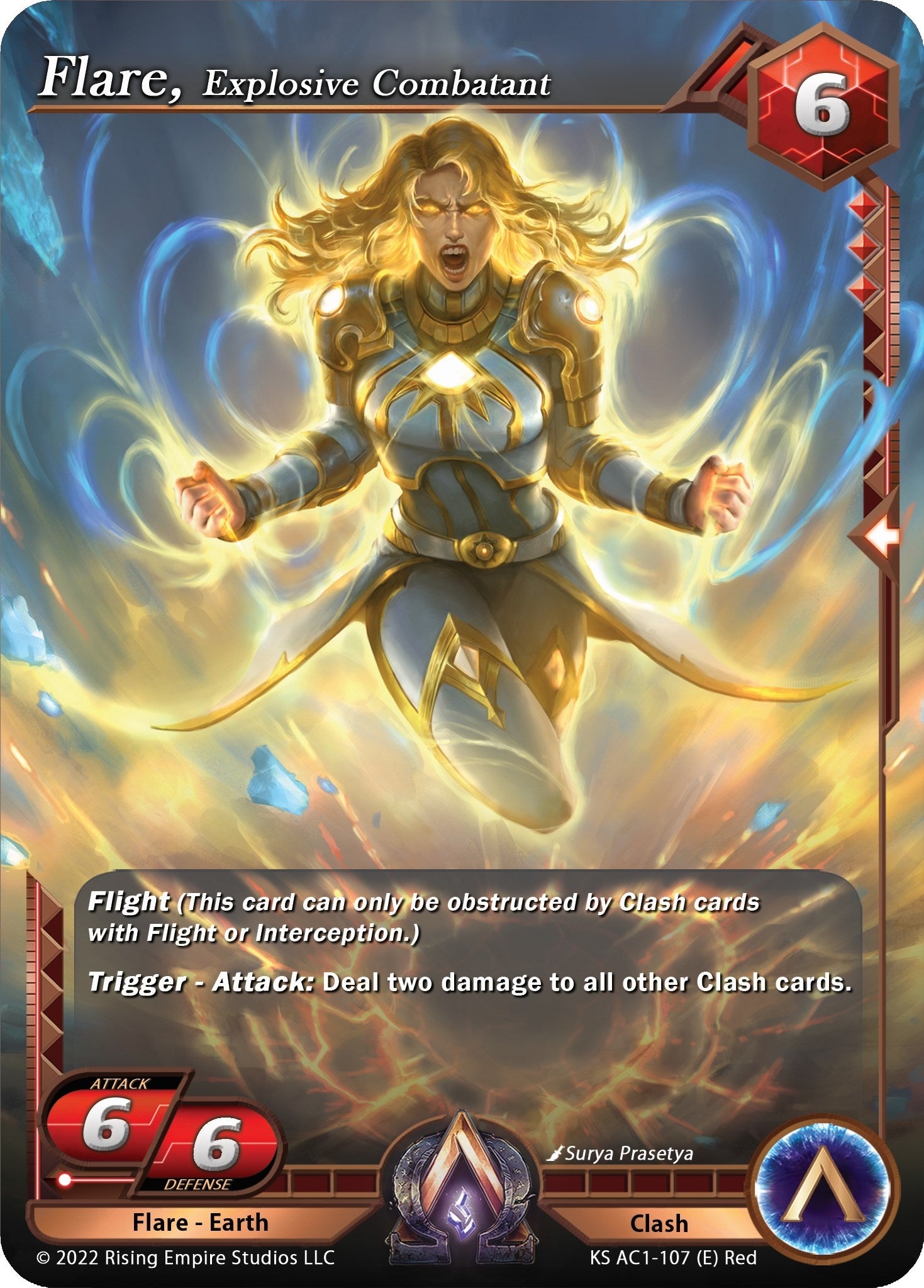 Image for Flare, Explosive Combatant (The Awakening (Kickstarter)) (KS AC1-107) - Alpha Clash