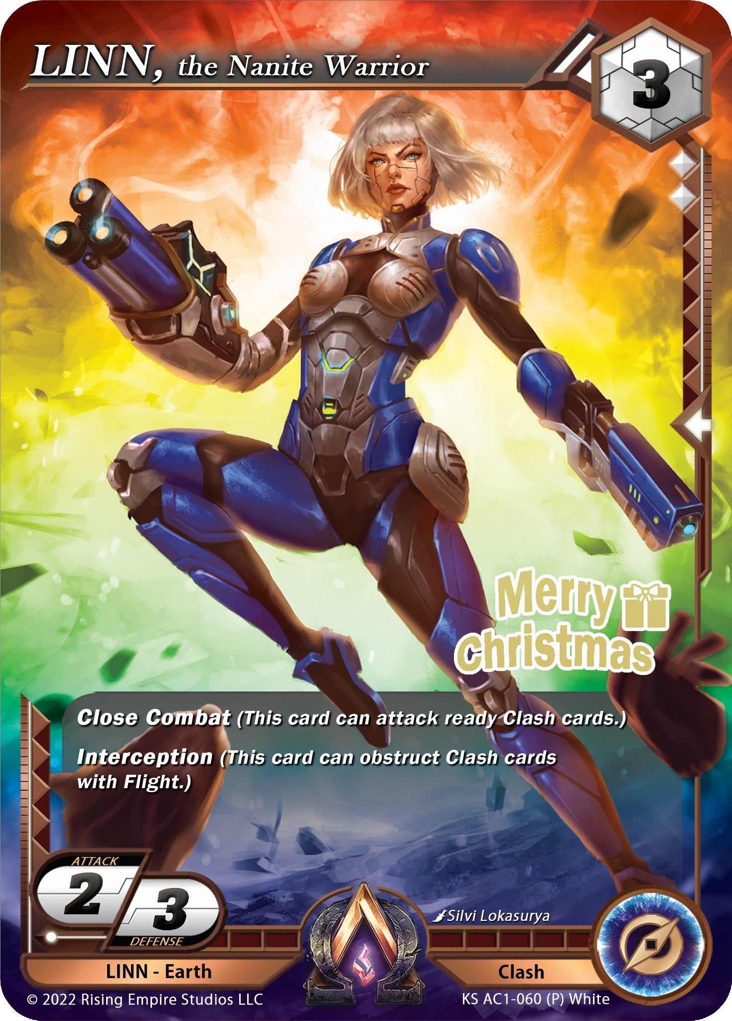 Image for LINN, the Nanite Warrior (Merry Christmas Promo) (The Awakening (Kickstarter)) (KS AC1-060) - Alpha Clash