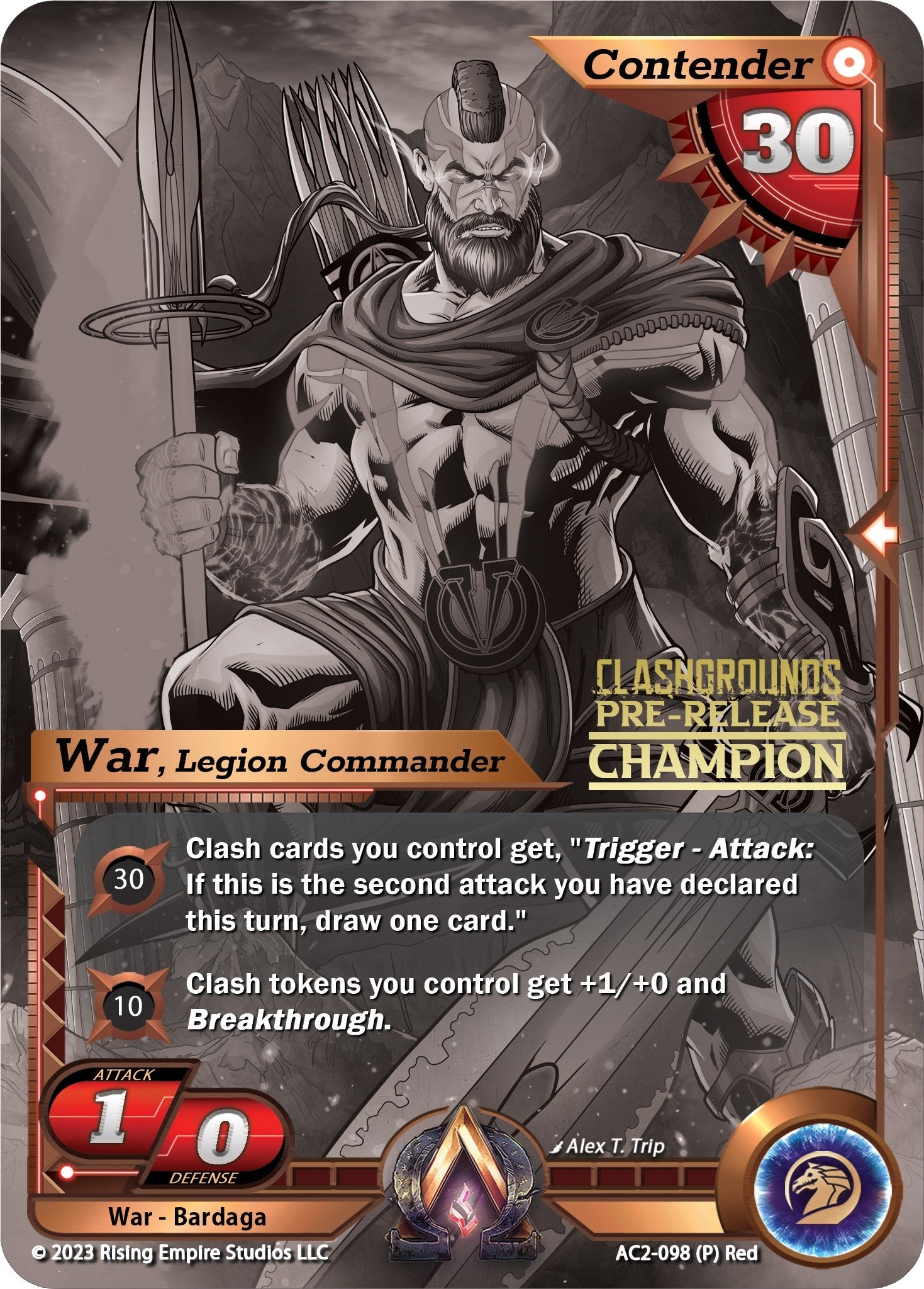 Image for War, Legion Commander (Pre-Release Champion) (Clashgrounds) (AC2-098) - Alpha Clash