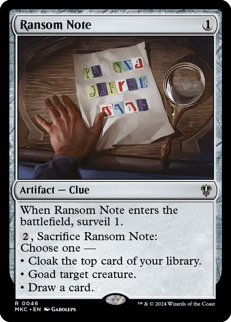 Image for Ransom Note (0046) (Commander: Murders at Karlov Manor) (46) - Magic: The Gathering