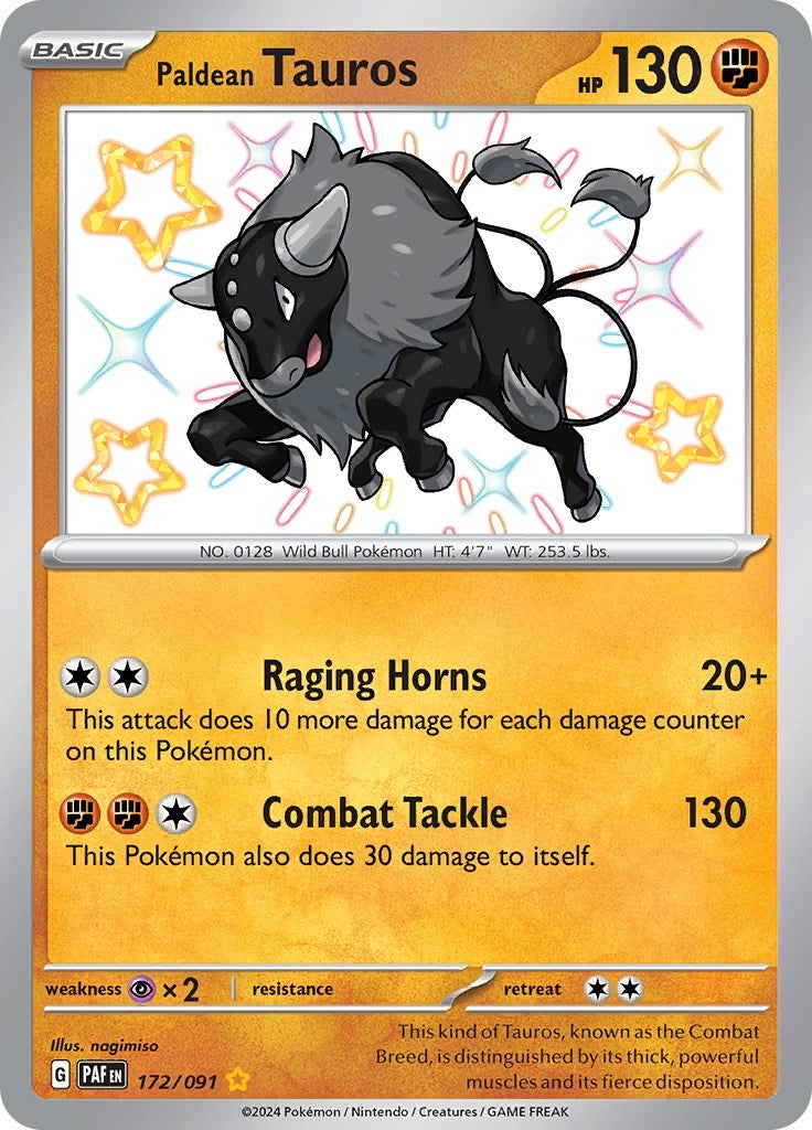 Image for Paldean Tauros (SV: Paldean Fates) (172/091) - Pokemon