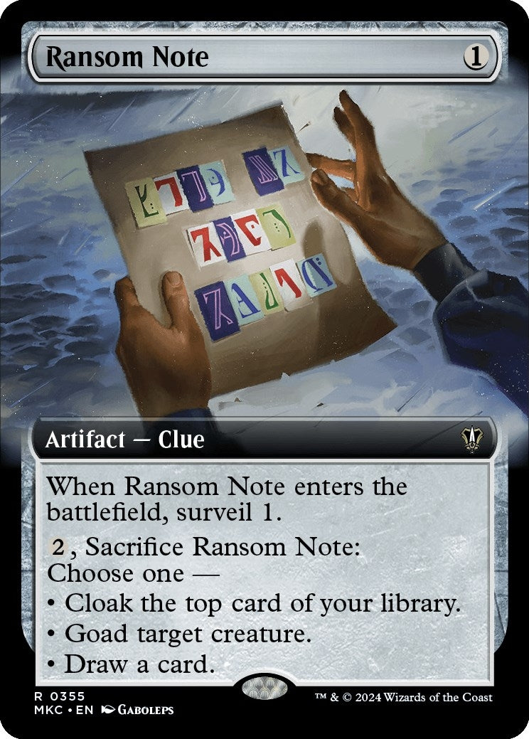 Image for Ransom Note (0355) (Extended Art) (Commander: Murders at Karlov Manor) (355) - Magic: The Gathering