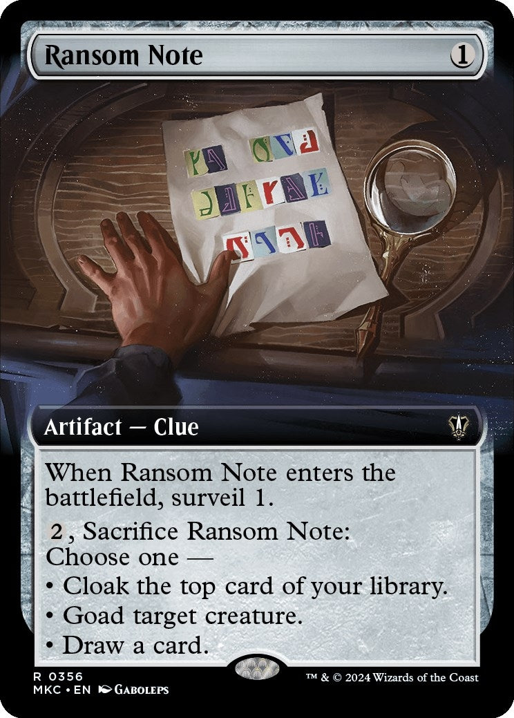 Image for Ransom Note (0356) (Extended Art) (Commander: Murders at Karlov Manor) (356) - Magic: The Gathering