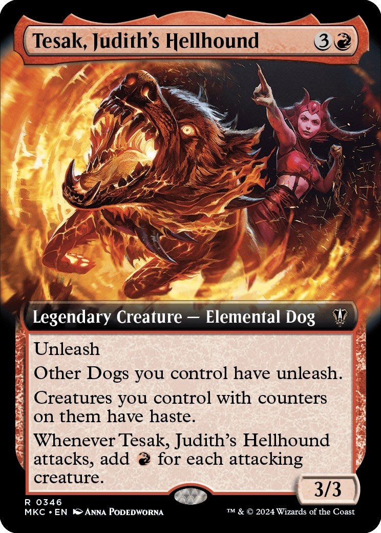 Image for Tesak, Judith's Hellhound (Extended Art) (Commander: Murders at Karlov Manor) (346) - Magic: The Gathering