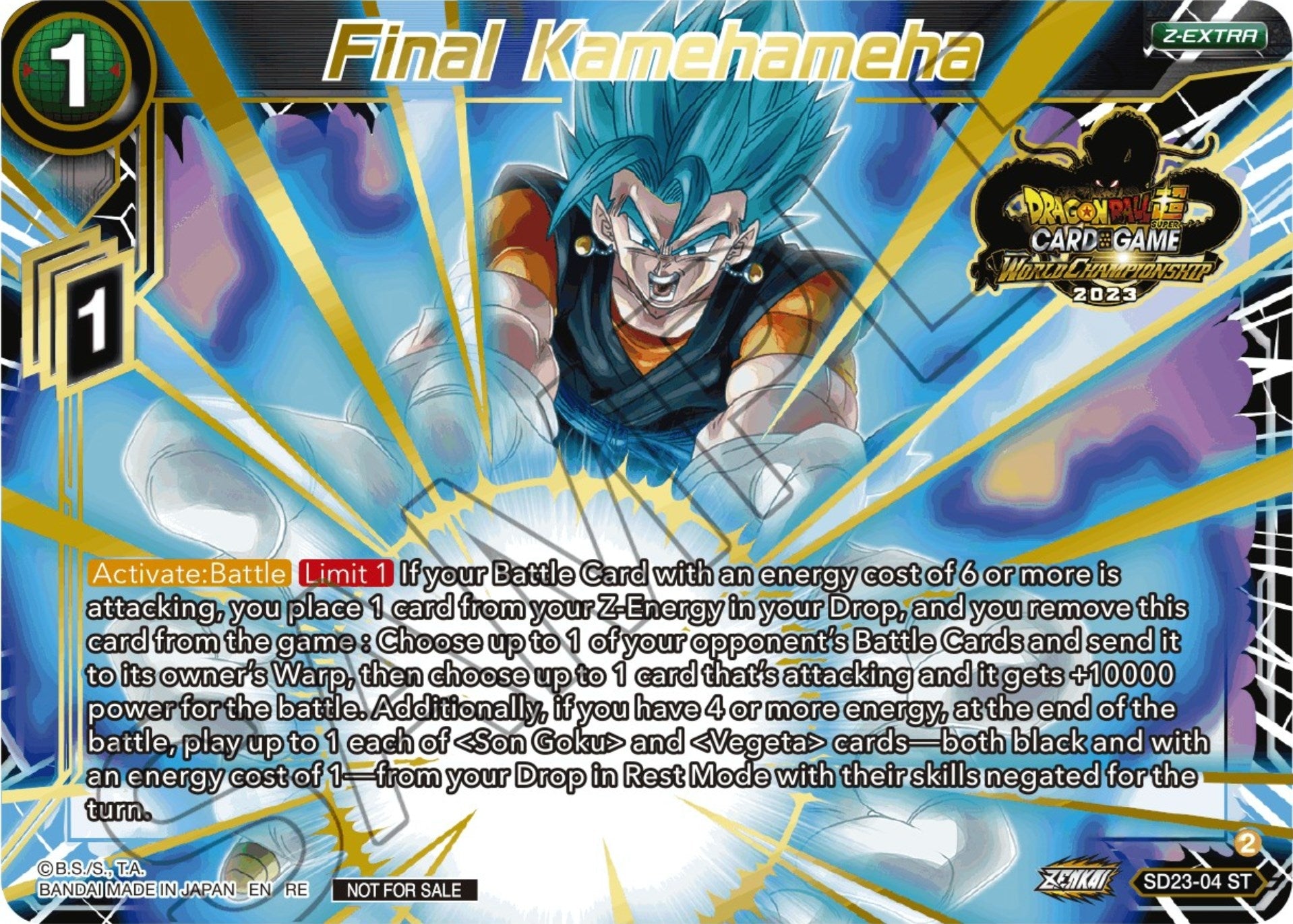 Image for Final Kamehameha (2023 World Championship Z-Extra Card Set) (Tournament Promotion Cards) (SD23-04) - Dragon Ball Super: Masters