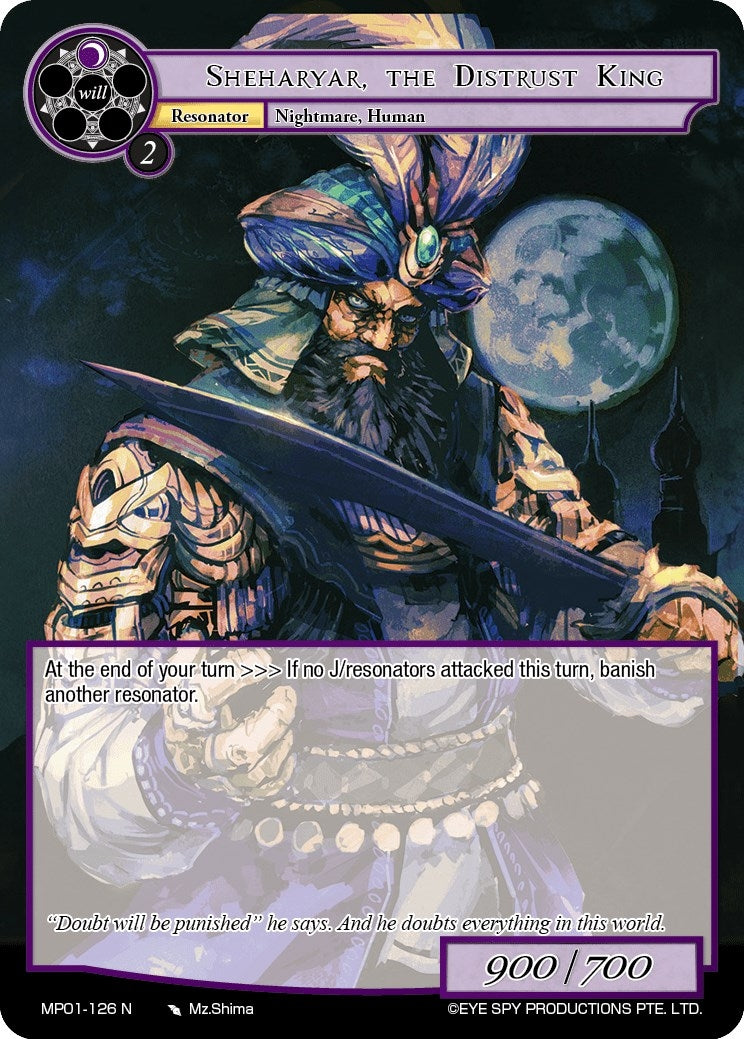 Image for Sheharyar, the Distrust King (Masterpiece "Pilgrim-Memories") (MP01-126 N) - Force of Will