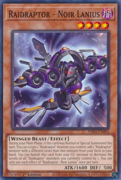 Image for Raidraptor - Noir Lanius (Phantom Nightmare) (PHNI-EN004) - YuGiOh