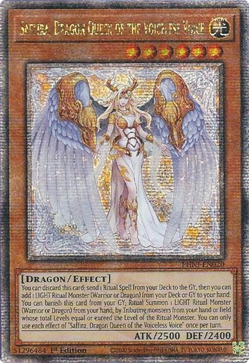 Image for Saffira, Dragon Queen of the Voiceless Voice (Quarter Century Secret Rare) (Phantom Nightmare) (PHNI-EN020) - YuGiOh