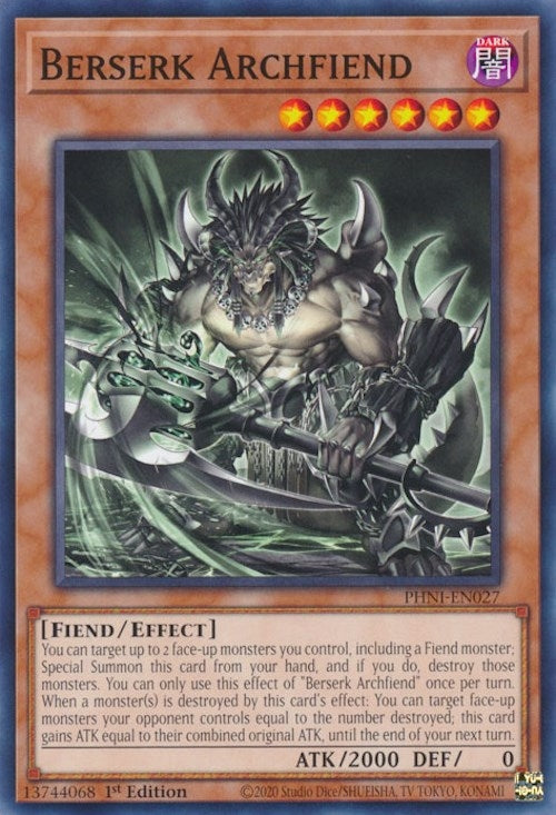 Image for Berserk Archfiend (Phantom Nightmare) (PHNI-EN027) - YuGiOh