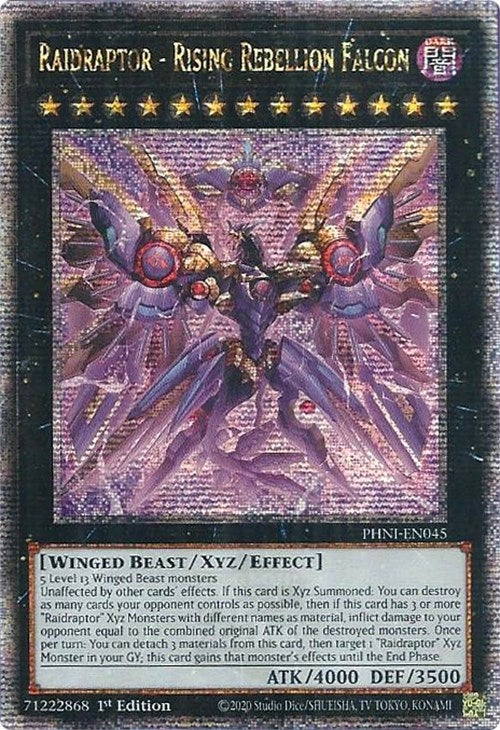 Image for Raidraptor - Rising Rebellion Falcon (Quarter Century Secret Rare) (Phantom Nightmare) (PHNI-EN045) - YuGiOh