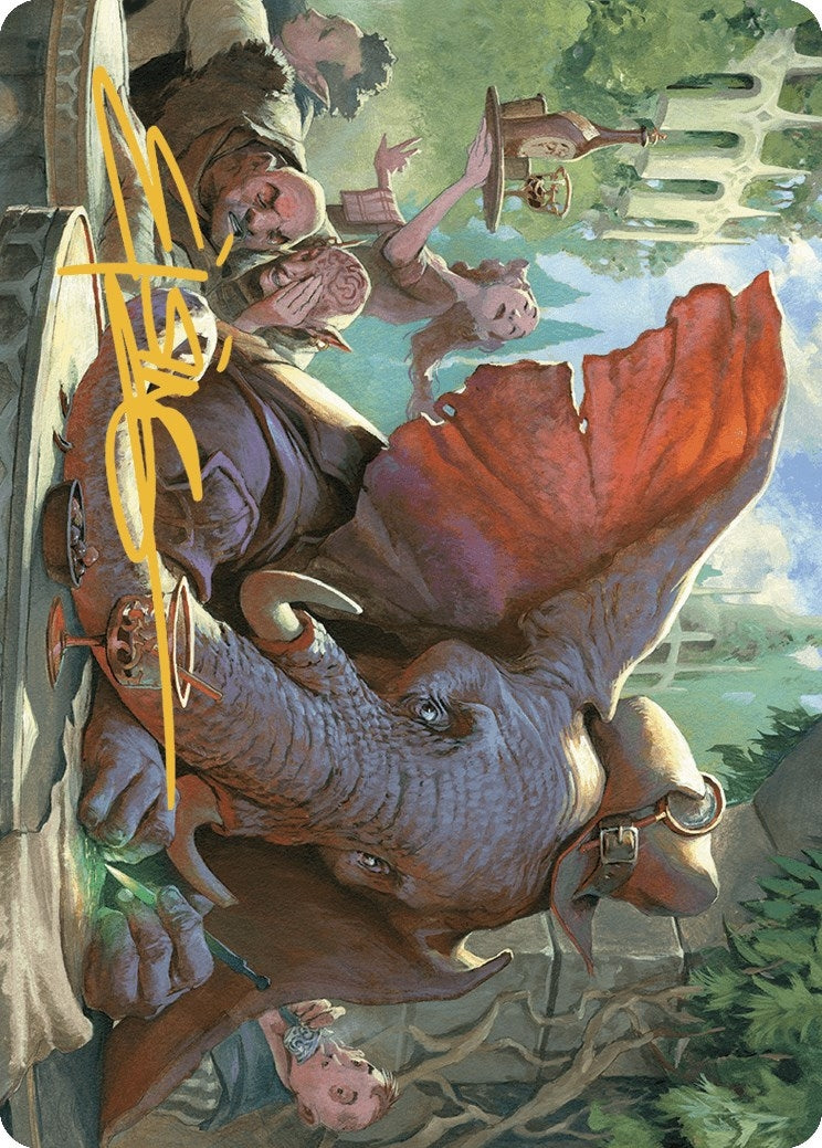 Image for Loxodon Eavesdropper Art Card (Gold-Stamped Signature) (Art Series: Murders at Karlov Manor) (15) - Magic: The Gathering