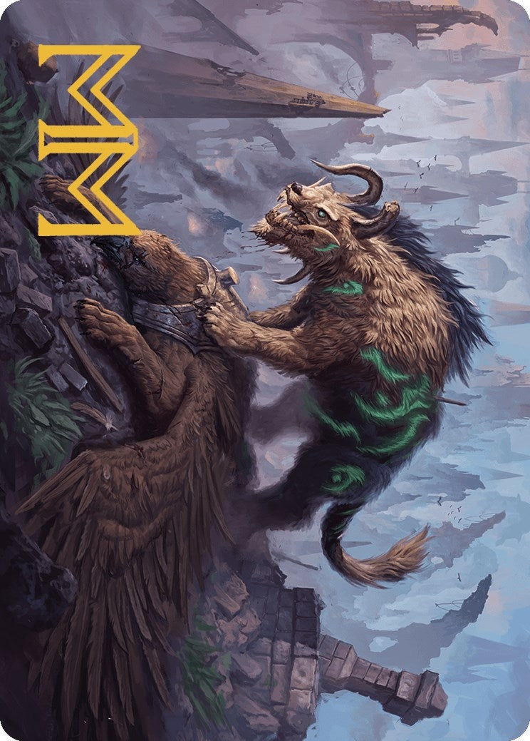 Image for Axebane Ferox Art Card (Gold-Stamped Signature) (Art Series: Murders at Karlov Manor) (13) - Magic: The Gathering