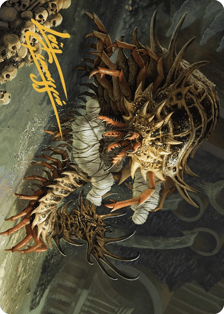 Image for Rot Farm Mortipede Art Card (Gold-Stamped Signature) (Art Series: Murders at Karlov Manor) (10) - Magic: The Gathering