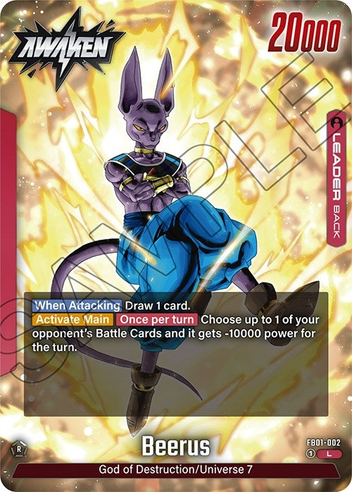 Image for Beerus - FB01-002 (Awakened Pulse) (FB01-002) - Dragon Ball Super: Fusion World