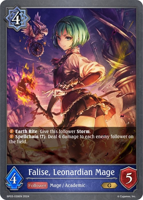 Image for Falise, Leonardian Mage (BP03: Flame of Laevateinn) (BP03-039EN) - Shadowverse: Evolve