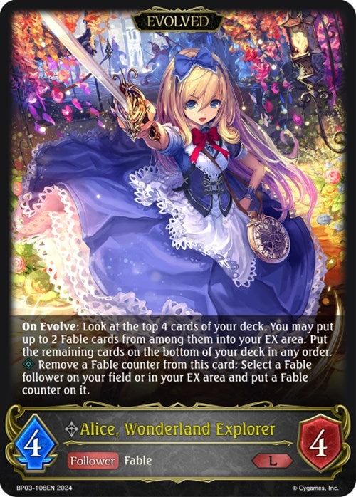 Image for Alice, Wonderland Explorer (Evolved) (BP03: Flame of Laevateinn) (BP03-108EN) - Shadowverse: Evolve