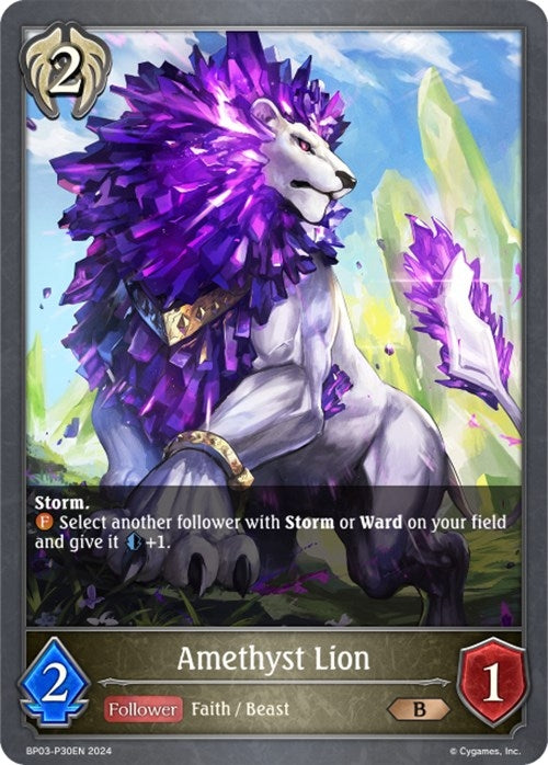 Image for Amethyst Lion - P30EN (Foil) (BP03: Flame of Laevateinn) (BP03-P30EN) - Shadowverse: Evolve