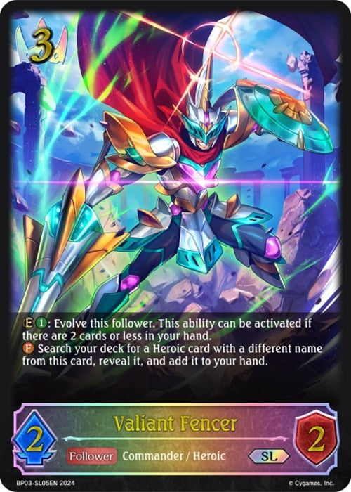 Image for Valiant Fencer (SL) (BP03: Flame of Laevateinn) (BP03-SL05EN) - Shadowverse: Evolve