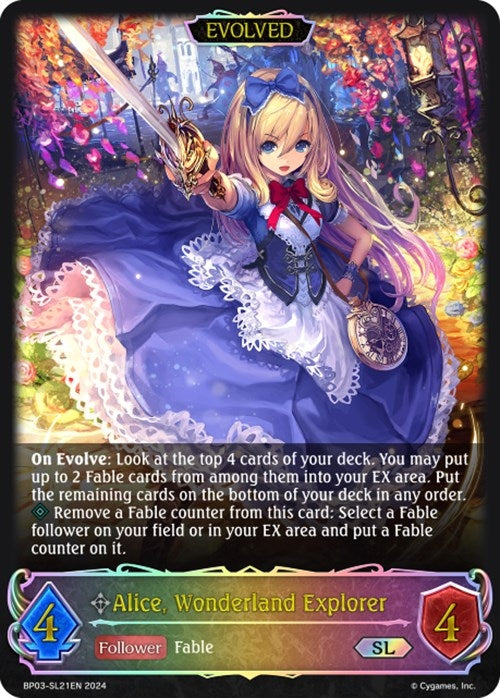 Image for Alice, Wonderland Explorer (Evolved) (SL) (BP03: Flame of Laevateinn) (BP03-SL21EN) - Shadowverse: Evolve