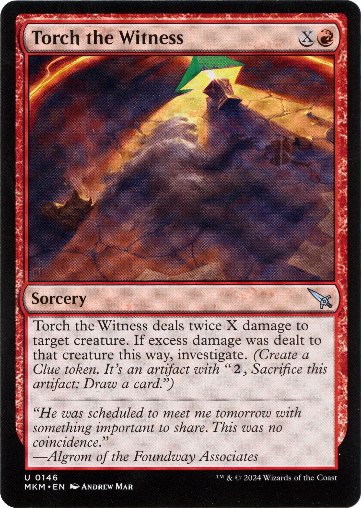 Image for Torch the Witness (b) (Murders at Karlov Manor) (146) - Magic: The Gathering