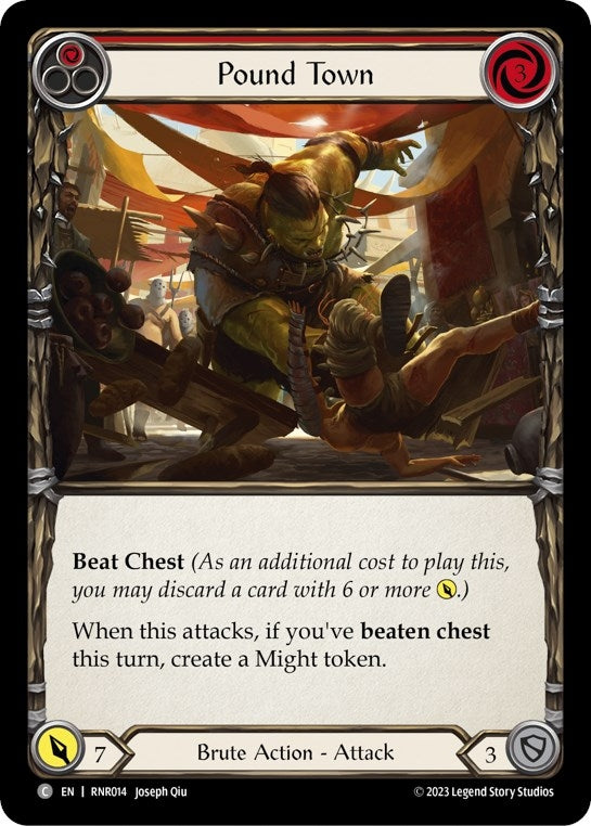 Image for Pound Town (Red) (Blitz Deck: Heavy Hitters - Rhinar) (RNR014) - Flesh and Blood TCG