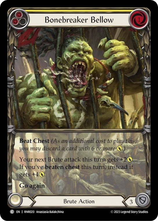 Image for Bonebreaker Bellow (Yellow) (Blitz Deck: Heavy Hitters - Rhinar) (RNR020) - Flesh and Blood TCG