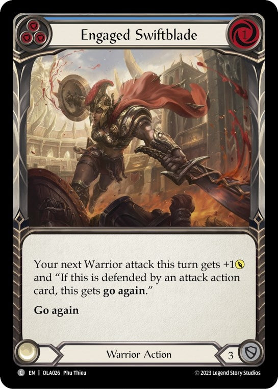 Image for Engaged Swiftblade (Blue) (Blitz Deck: Heavy Hitters - Olympia) (OLA026) - Flesh and Blood TCG