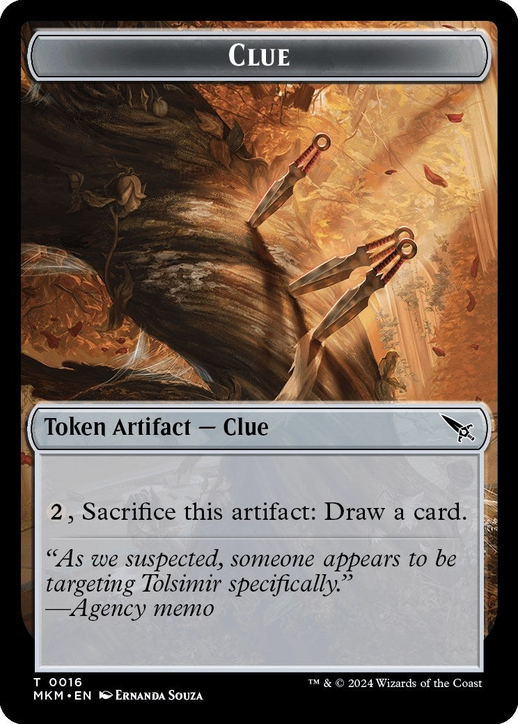 Image for Clue (0016) // A 0043 Double-Sided Token (Murders at Karlov Manor) (16 // 43) - Magic: The Gathering