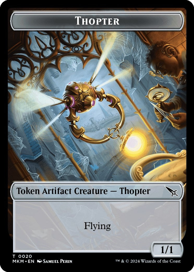 Image for Thopter (0020) // Clue (0017) Double-Sided Token (Murders at Karlov Manor) (20 // 17) - Magic: The Gathering