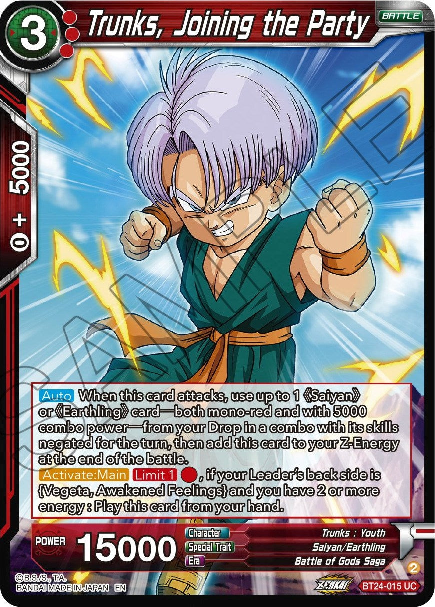 Image for Trunks, Joining the Party (Beyond Generations) (BT24-015) - Dragon Ball Super: Masters
