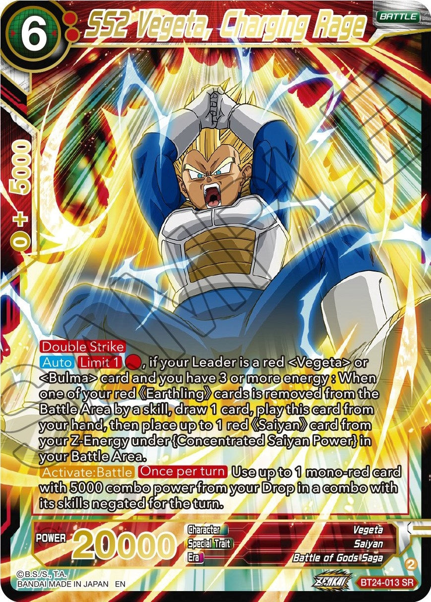 Image for SS2 Vegeta, Charging Rage (Beyond Generations) (BT24-013) - Dragon Ball Super: Masters