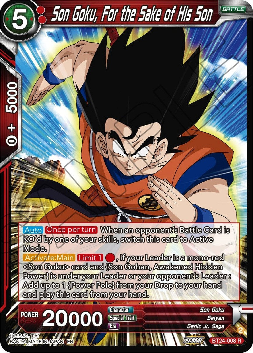 Image for Son Goku, For the Sake of His Son (Beyond Generations) (BT24-008) - Dragon Ball Super: Masters