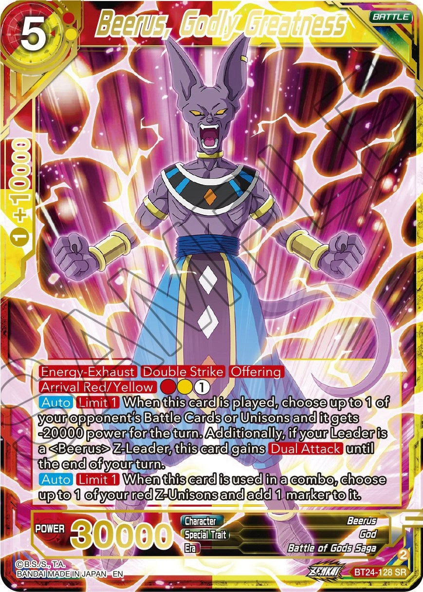 Image for Beerus, Godly Greatness (Beyond Generations) (BT24-128) - Dragon Ball Super: Masters