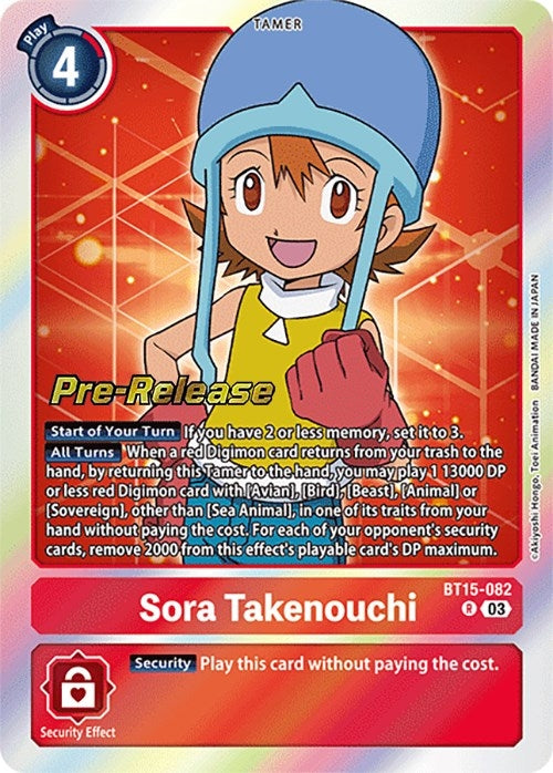Image for Sora Takenouchi (BT15-082 R) (BT15_PR) - Digimon Card Game