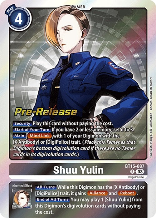 Image for Shuu Yulin (BT15-087 R) (BT15_PR) - Digimon Card Game